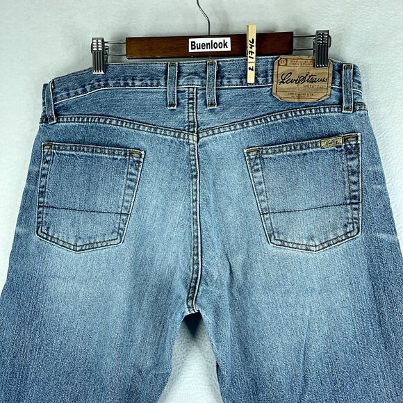 Levi's Strauss Mens Jeans Blue Tag Size 36 (36x27.5) Low Slim Bootcut Denim - Picture 10 of 10